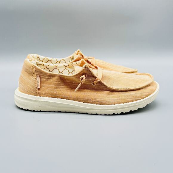 Hey Dude Shoes - Hey Dude Shoes Womens 7 Brown Wendy Lightweight Casual Comfort Sparkling Rose